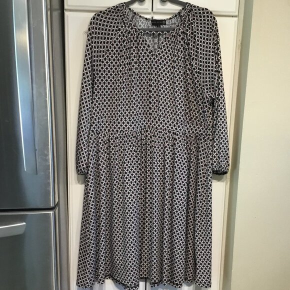 Ryan Wythe Geometric Fit & Flare Dress - Picture 1 of 4